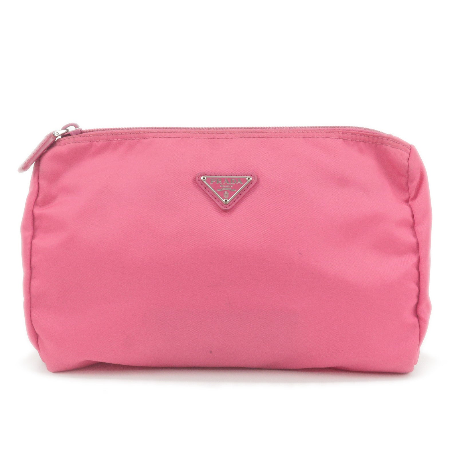Prada Prada Nylon Leather Cosmetic Pouch Clutch Bag Pink