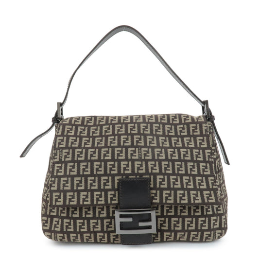 Fendi Shoulder Bag Mamma Baguette Zucchino d 3 Leather Canvas