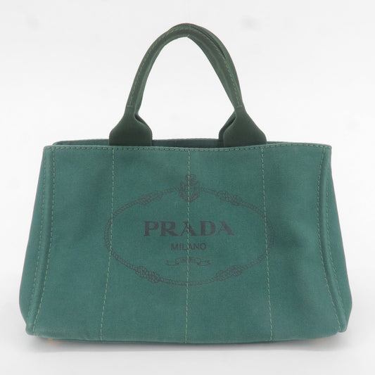 Prada Prada Canapa Canvas Tote Bag Green Bn2642 35648