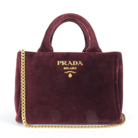 Prada Velour Canapa 2Way Hand Bag Shoulder Bag Mini
