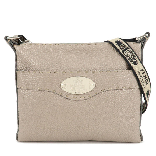 Fendi Crossbody Bag Selleria Shoulder Bag Greige d Leather
