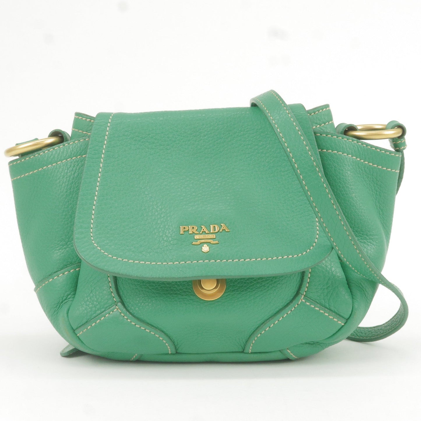Prada Prada Logo Leather Shoulder Bag Crossbody Bag Green