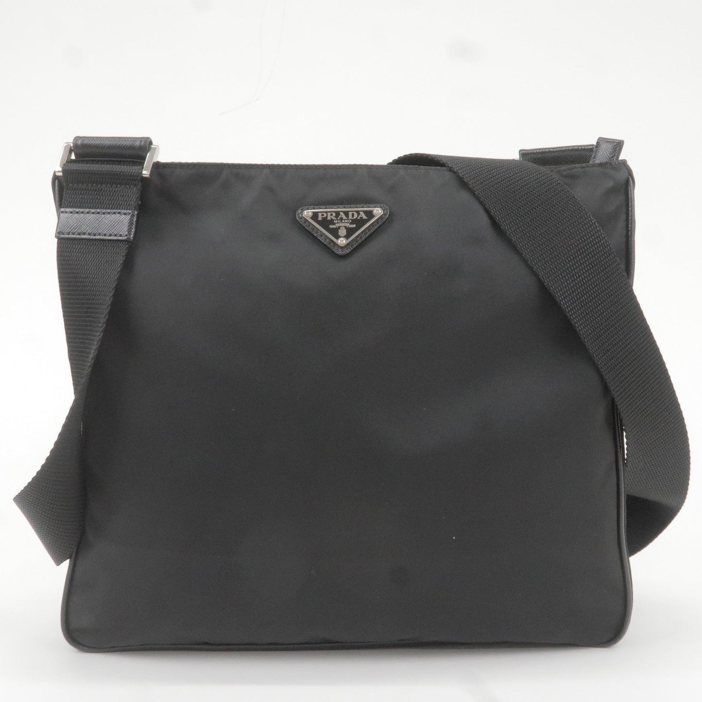 Prada Prada Nylon Leather Shoulder Bag Purse Black Nero