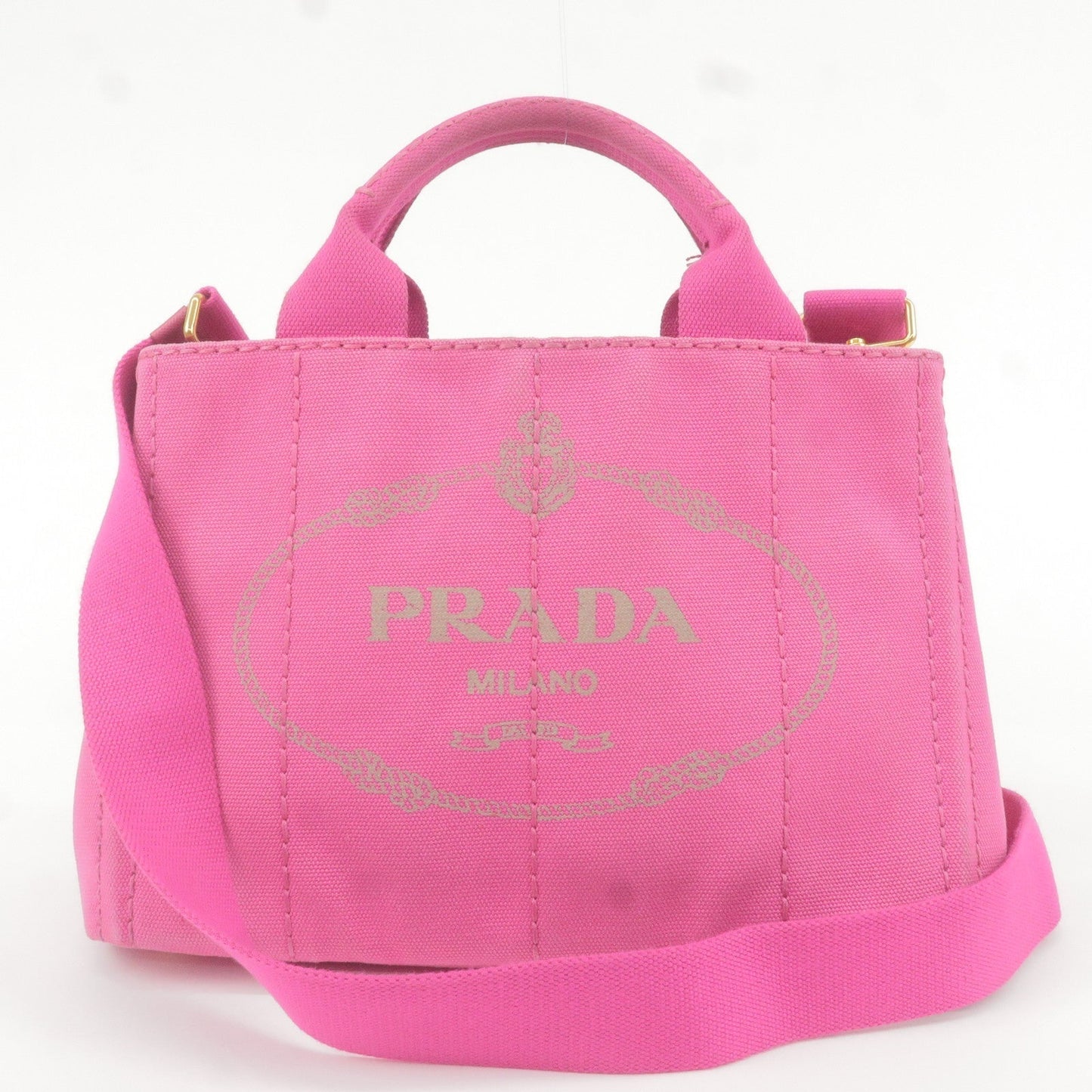 Prada Prada Canapa Mini Canvas 2Way Bag Shoulder Bag Pink 36069 18