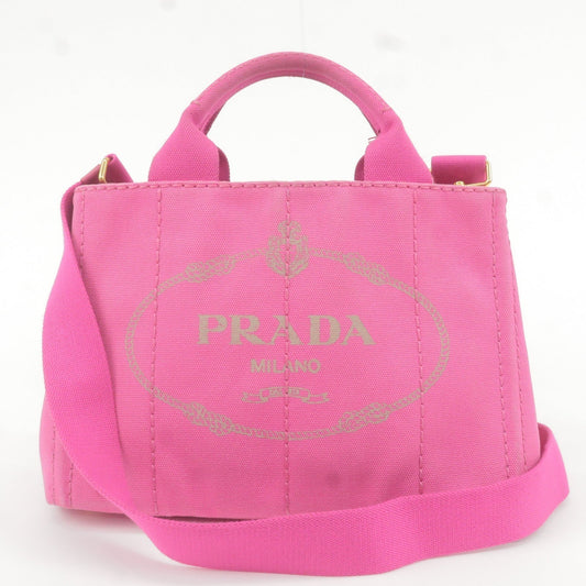 Prada Prada Canapa Mini Canvas 2Way Bag Shoulder Bag Pink 36069 18
