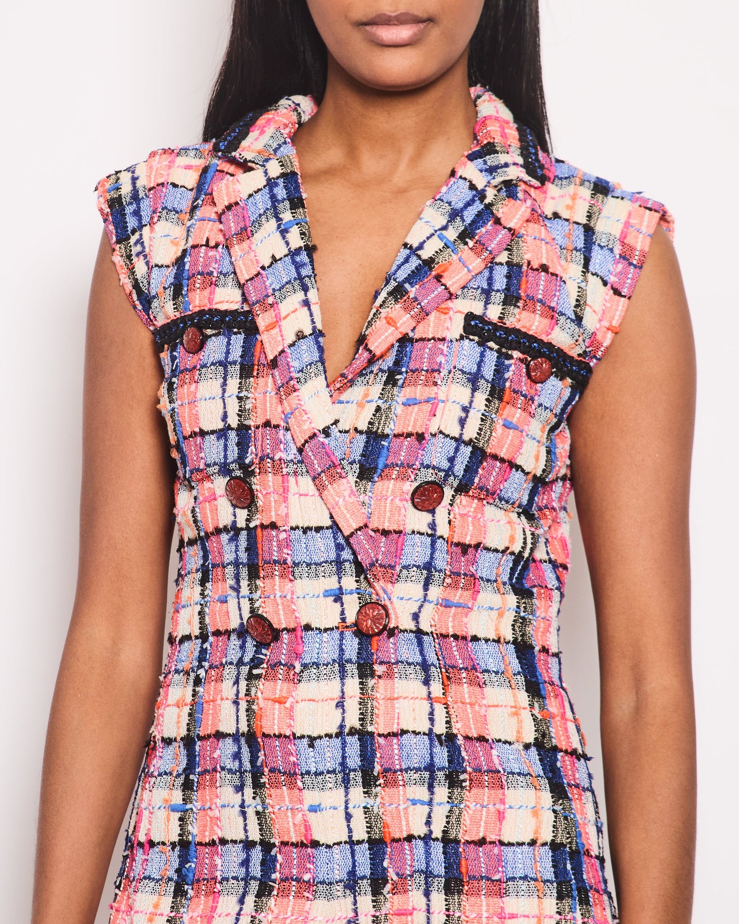 Chanel SS/20 Pink Double Breasted Tweed Playsuit Size FR 36 (UK 8) Accessory