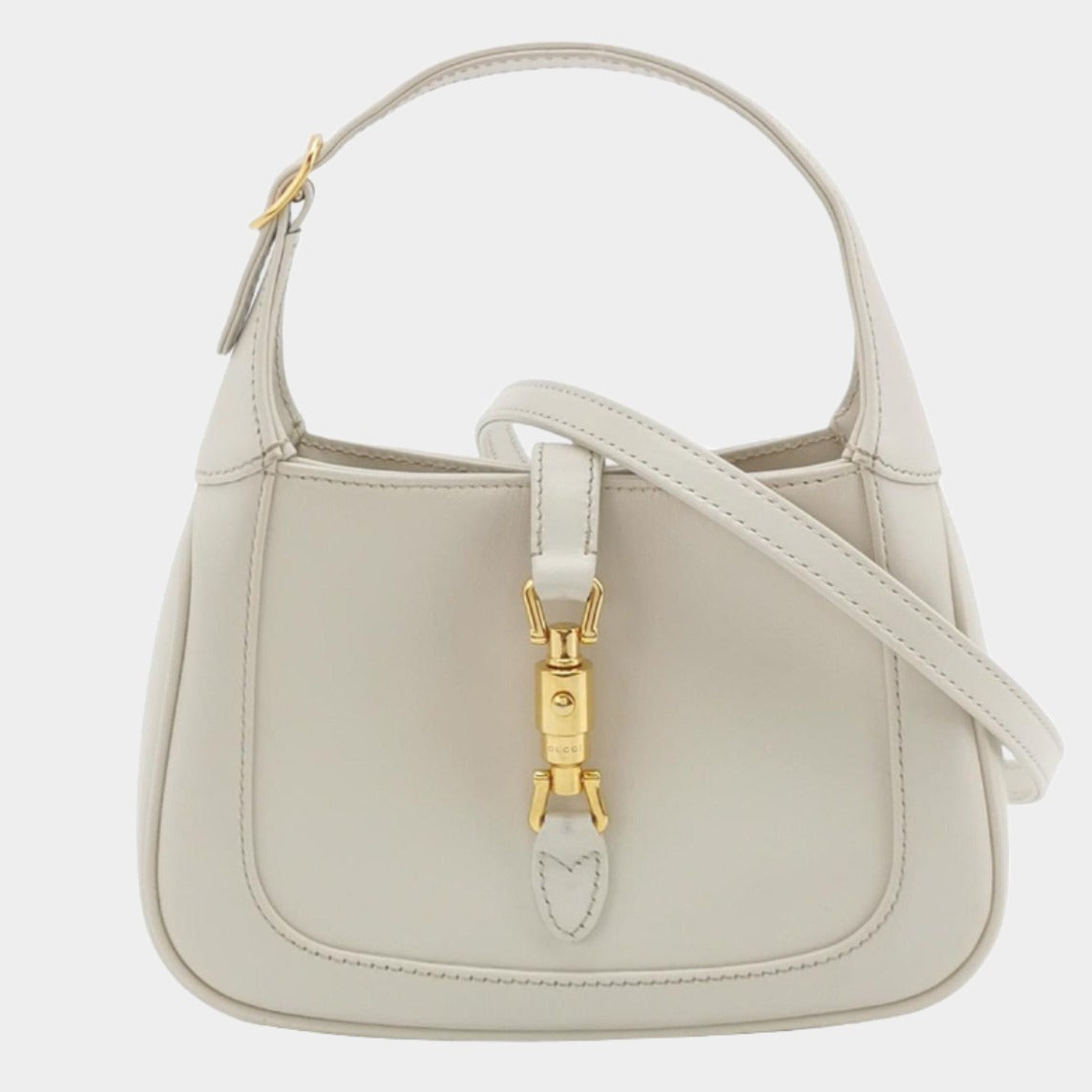 Gucci Jackie Adjustable Strap Size Leather White Mini Travel Bag