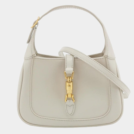 Gucci Jackie Adjustable Strap Size Leather White Mini Travel Bag