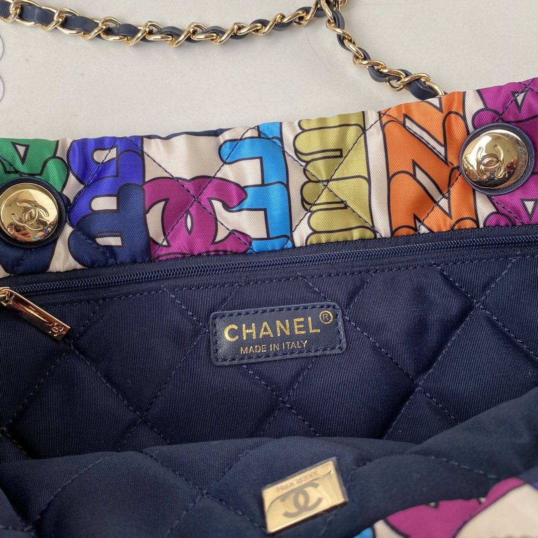 Chllarge Shopping Bag Printed Fabric Metal Multicolor Tote Bag