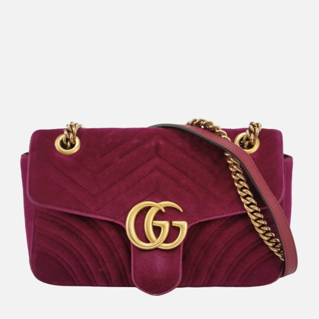 Gucci Marmont Velvet Pink Mini Flap Travel Bag Velvet Handbag