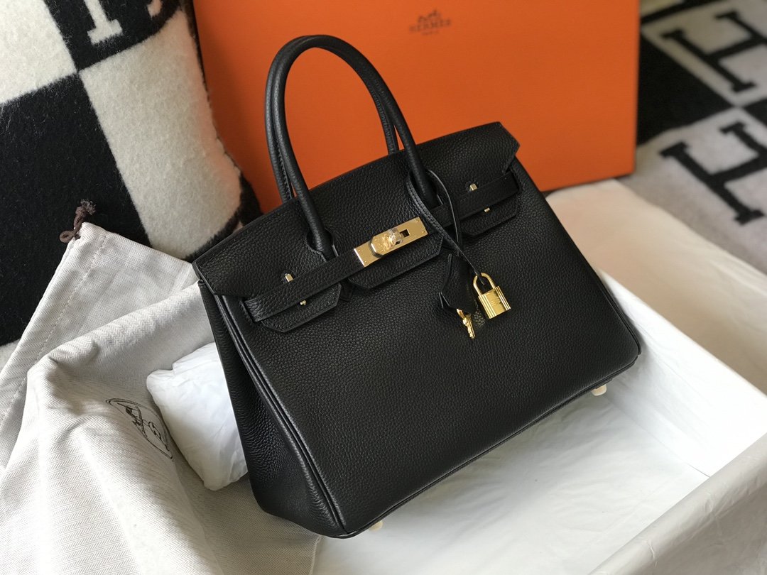 Top Quality Birkin Togo Hardware Bag For Black Gold Shoulder Bag