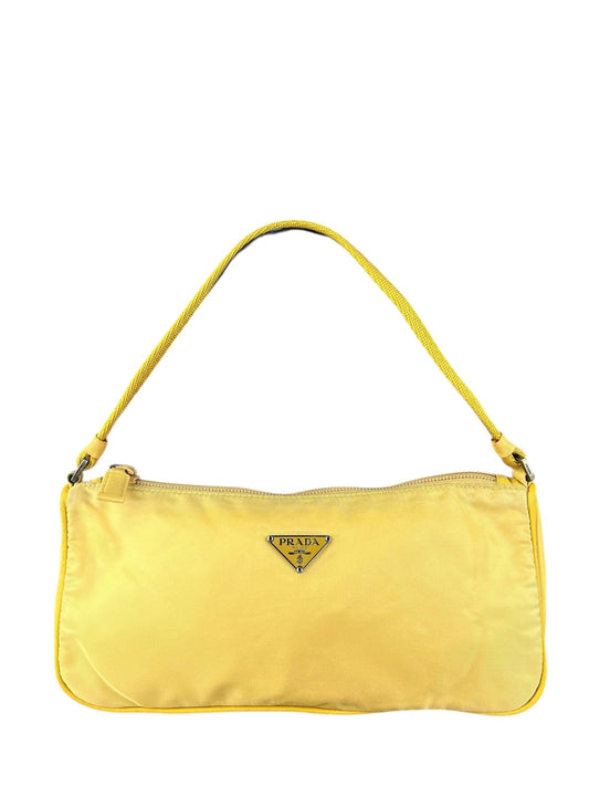 Prada Handbag Pochette Nylon Yellow