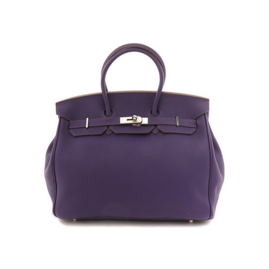 Hermes Birkin Togo Iris Violet Purple Palladium Hardware Travel Bag