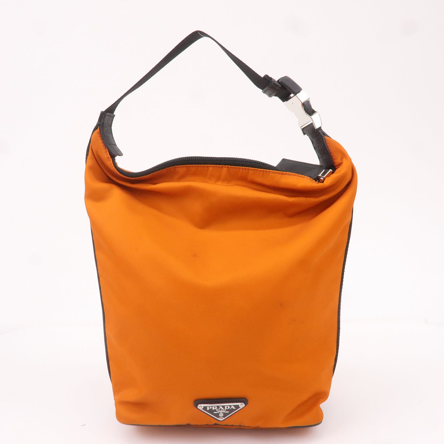 Prada Prada Leather Nylon Hand Bag Shoulder Bag Orange