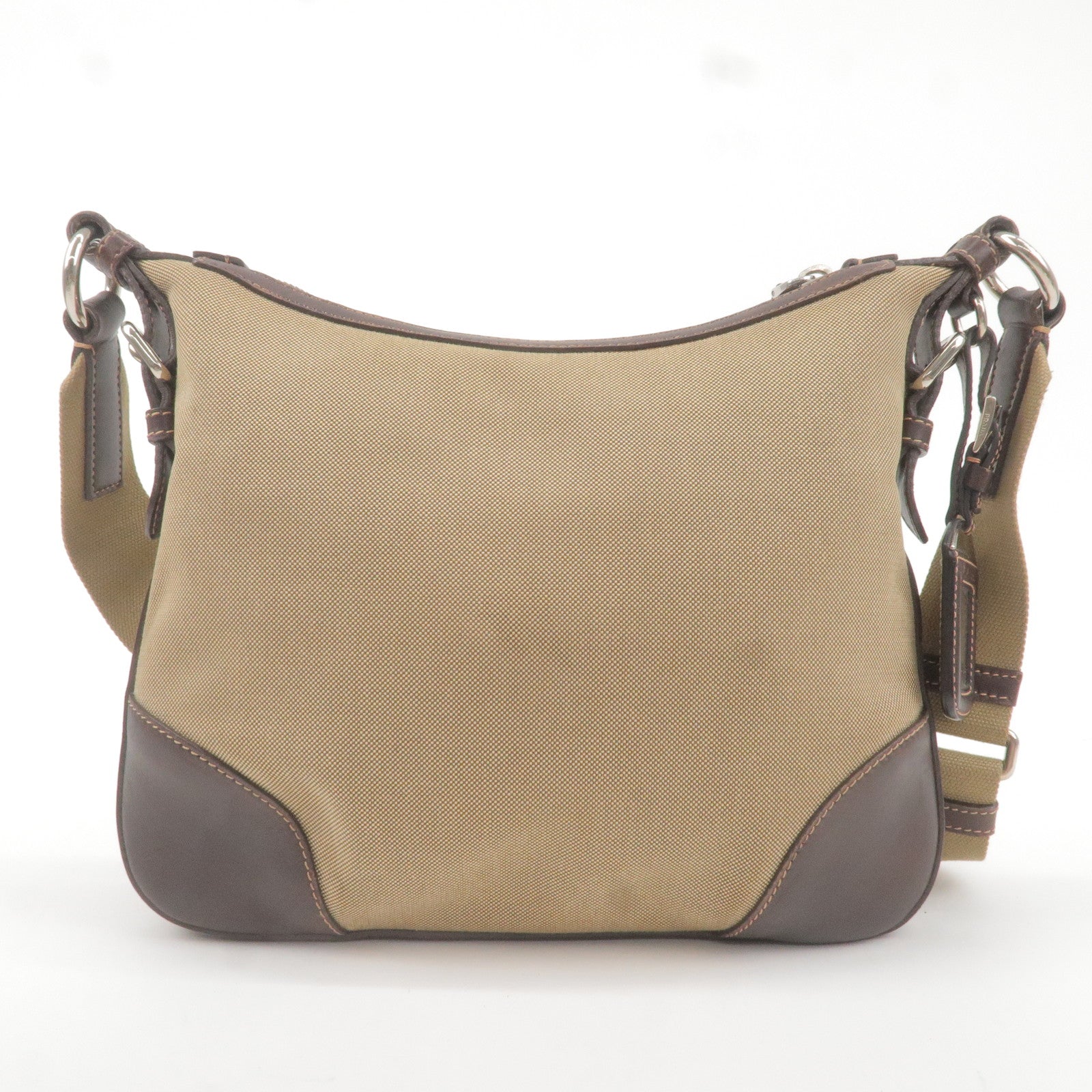 Prada Prada Logo Jacquard Leather Shoulder Bag Beige Brown Bt0534 36093 2