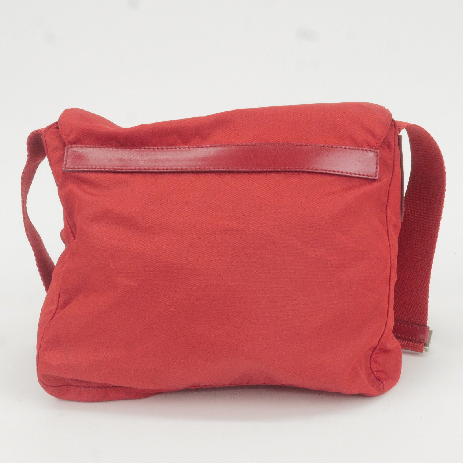 Prada Prada Logo Nylon Leather Shoulder Bag Rosso Red Bt8994 35734 15