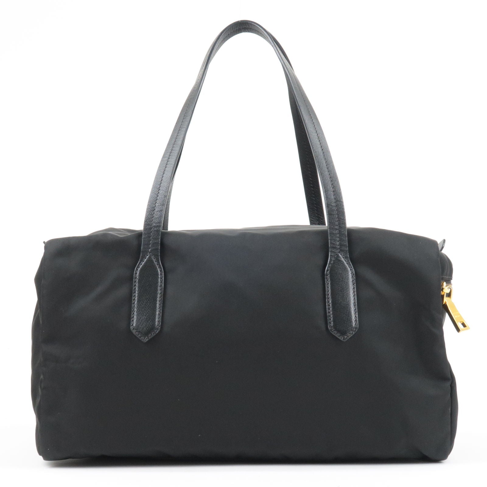Prada Prada Logo Nylon Leather Boston Bag Hand Bag Travel Bag
