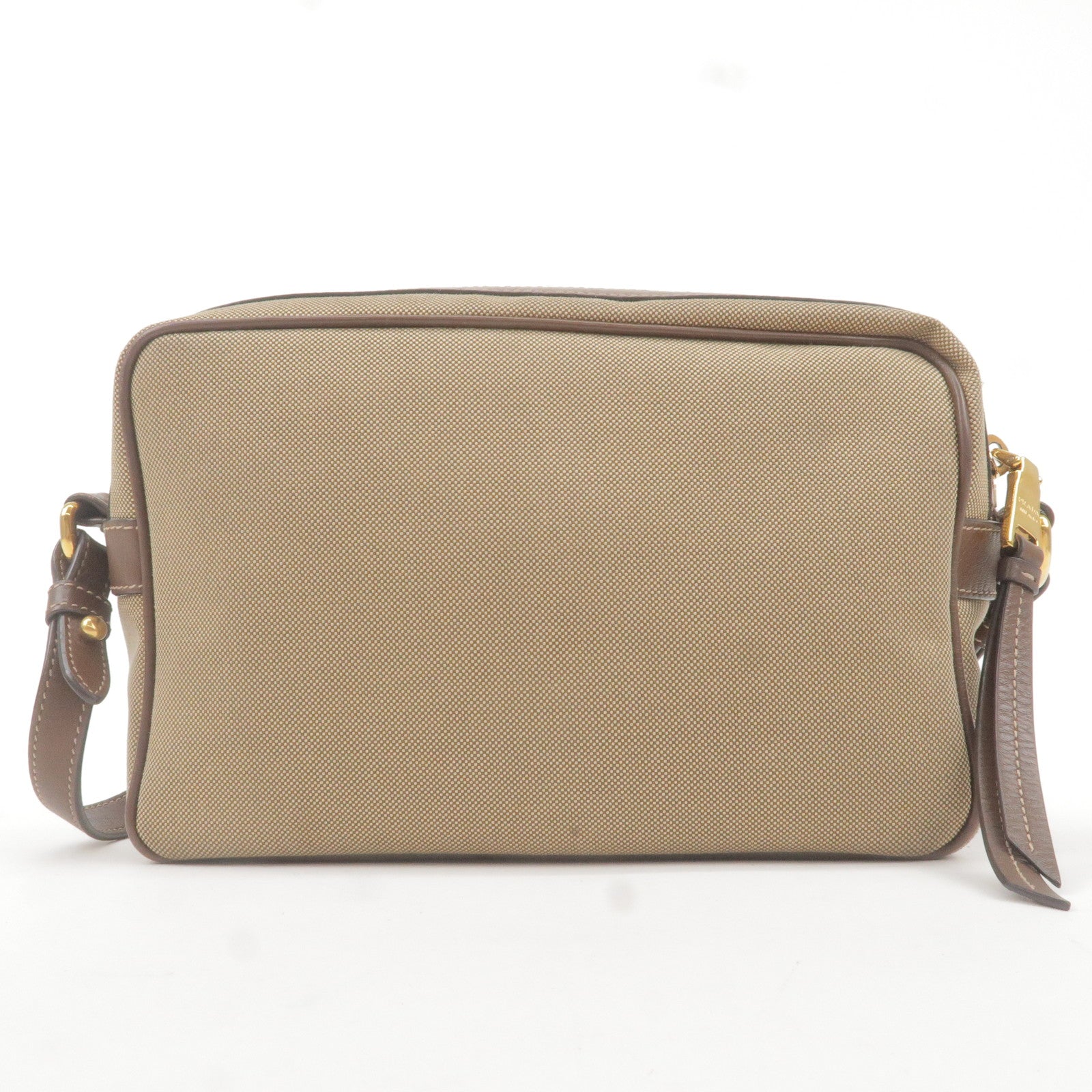 Prada Prada Logo Jacquard Leather Shoulder Bag Beige Brown 1Bh089 36093 1