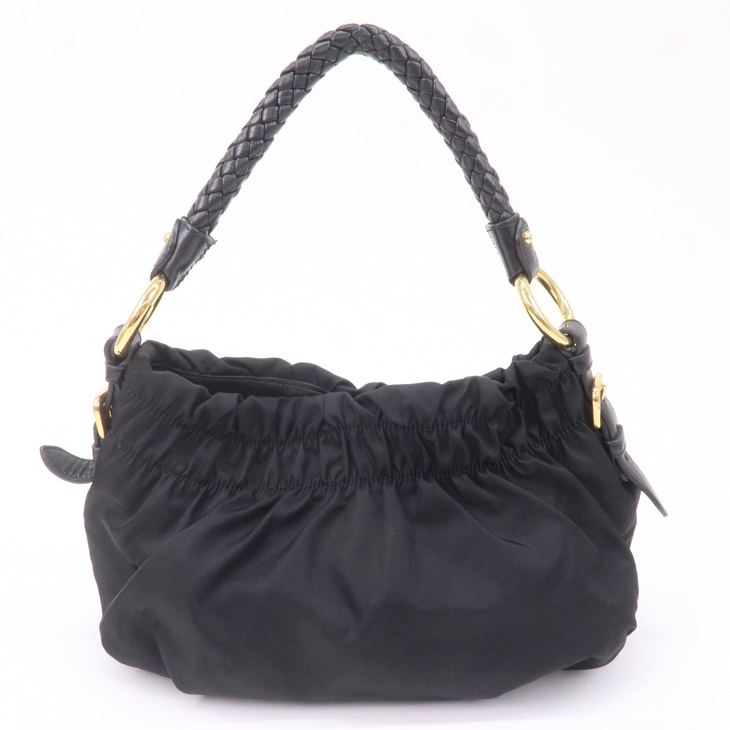 Prada Prada Nylon Leather Gather Hand Bag Shoulder Bag