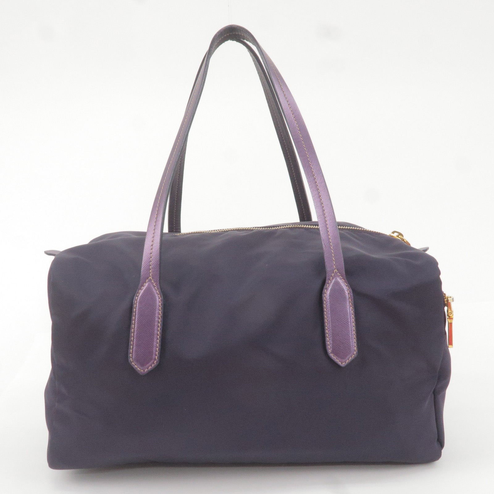 Prada Prada Nylon Leather Boston Bag Shoulder Bag Purple