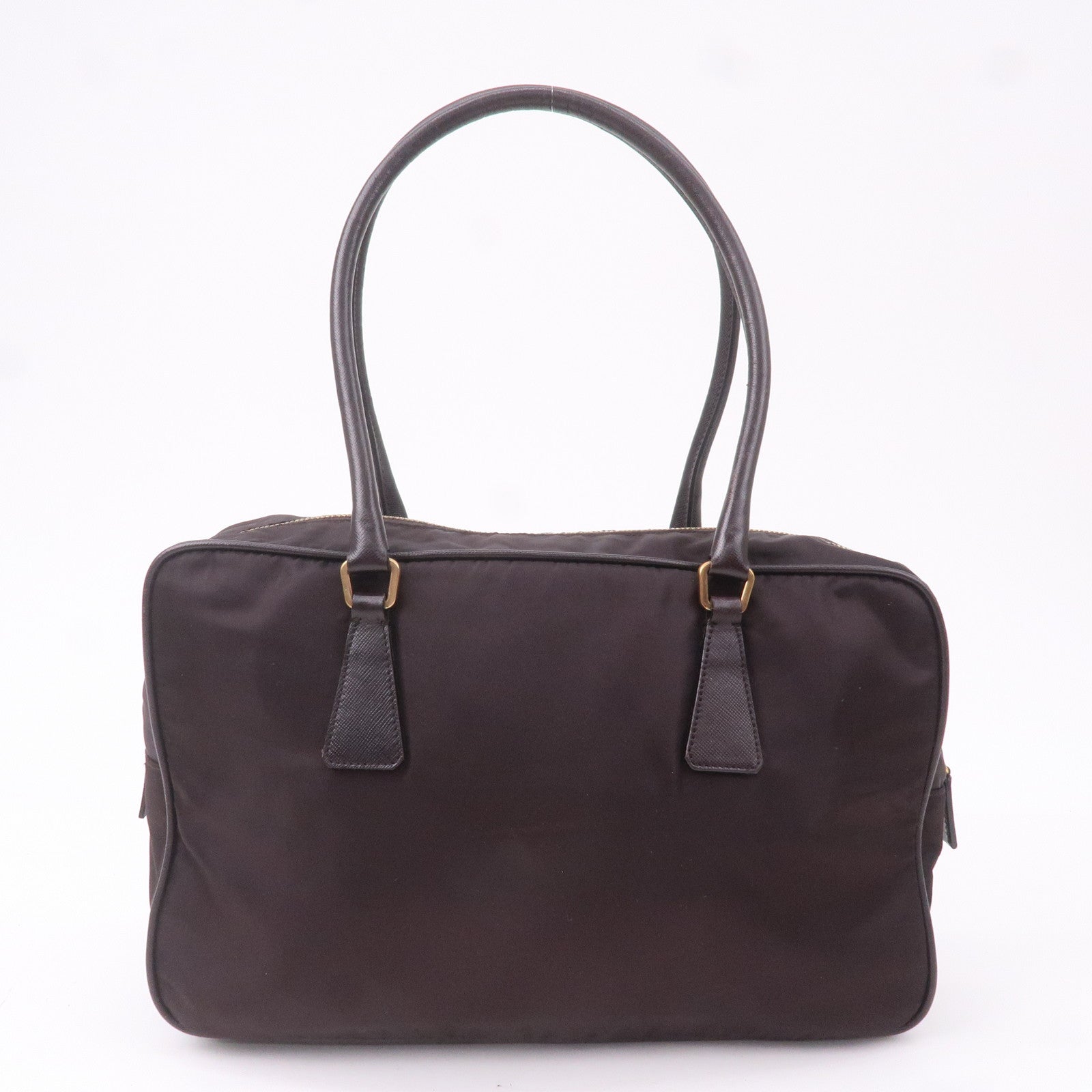 Prada Prada Nylon Leather Hand Bag Shoulder Bag Brown