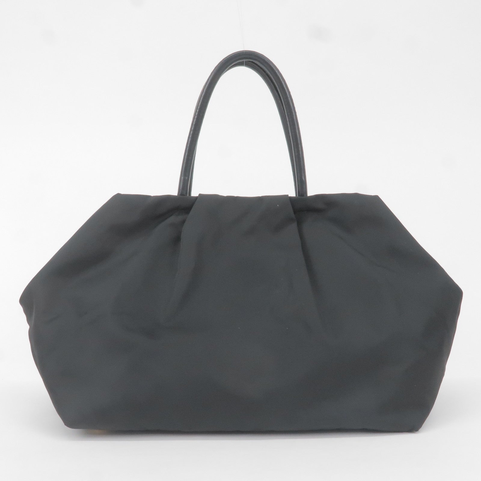 Prada Prada Nylon Leather Ribbon Hand Bag Nero Black Travel Bag