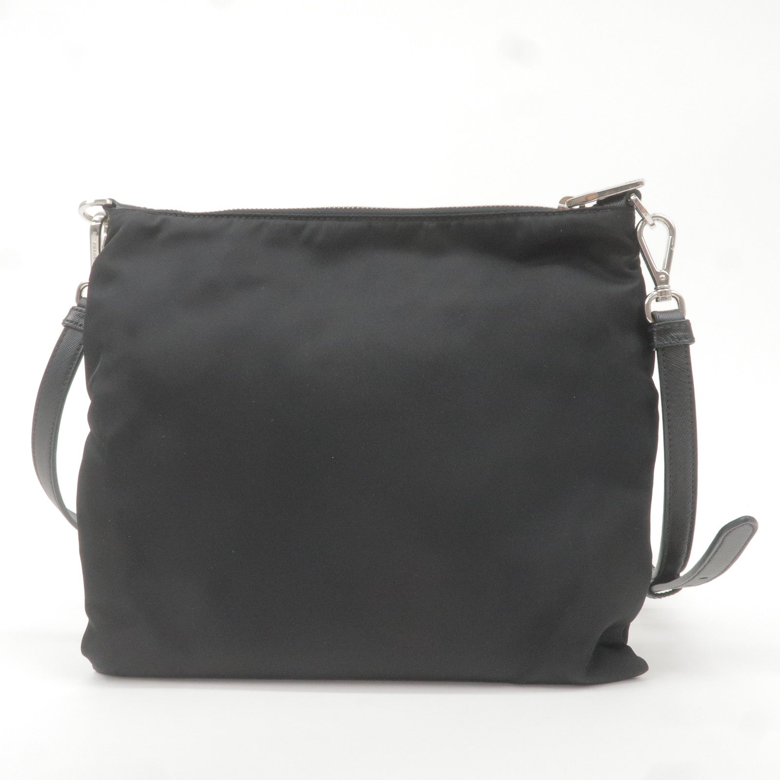 Prada Prada Logo Nylon Leather Shoulder Bag Black Noir