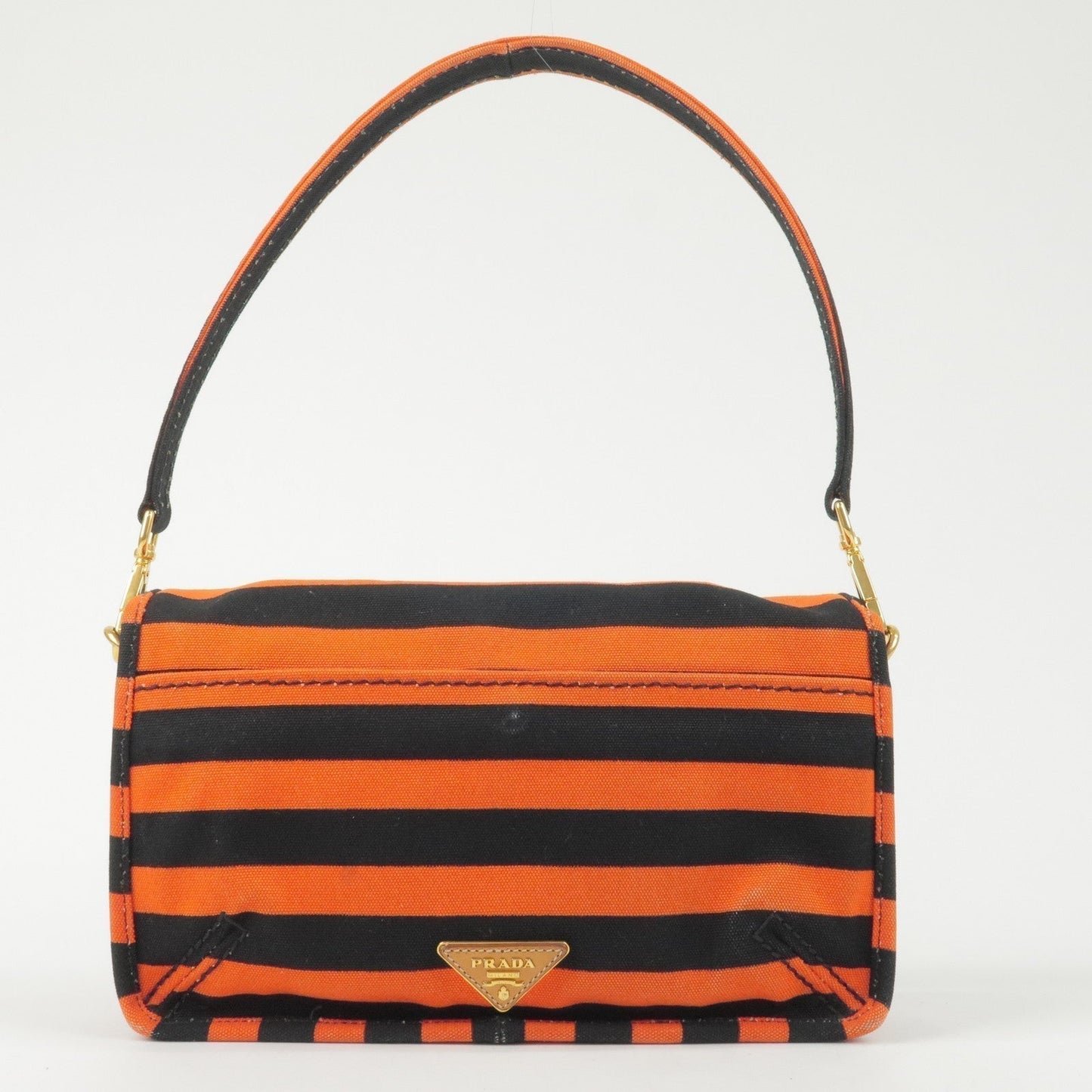 Prada Prada Logo Canvas Leather Shoulder Bag Hand Bag