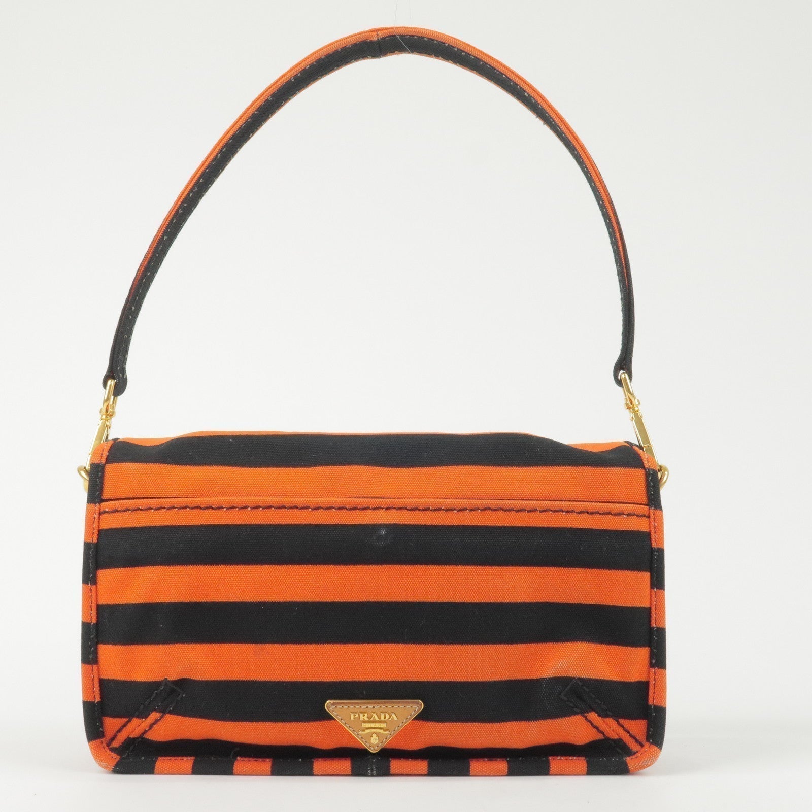 Prada Prada Logo Canvas Leather Shoulder Bag Hand Bag