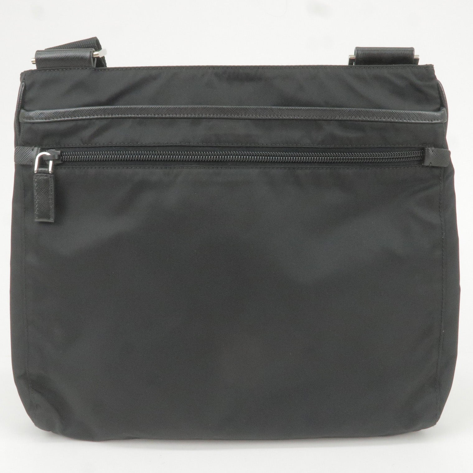 Prada Prada Logo Nylon Leather Shoulder Bag Purse Black