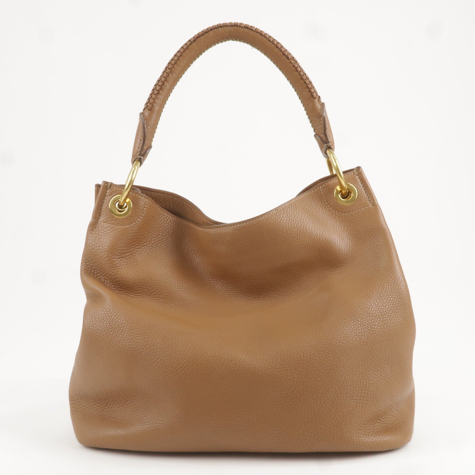 Prada Prada Logo Leather One Shoulder Bag Brown Br4829
