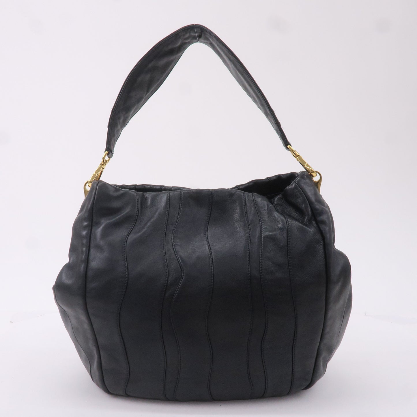 Prada Prada Leather Shoulder Bag Hand Bag Black New