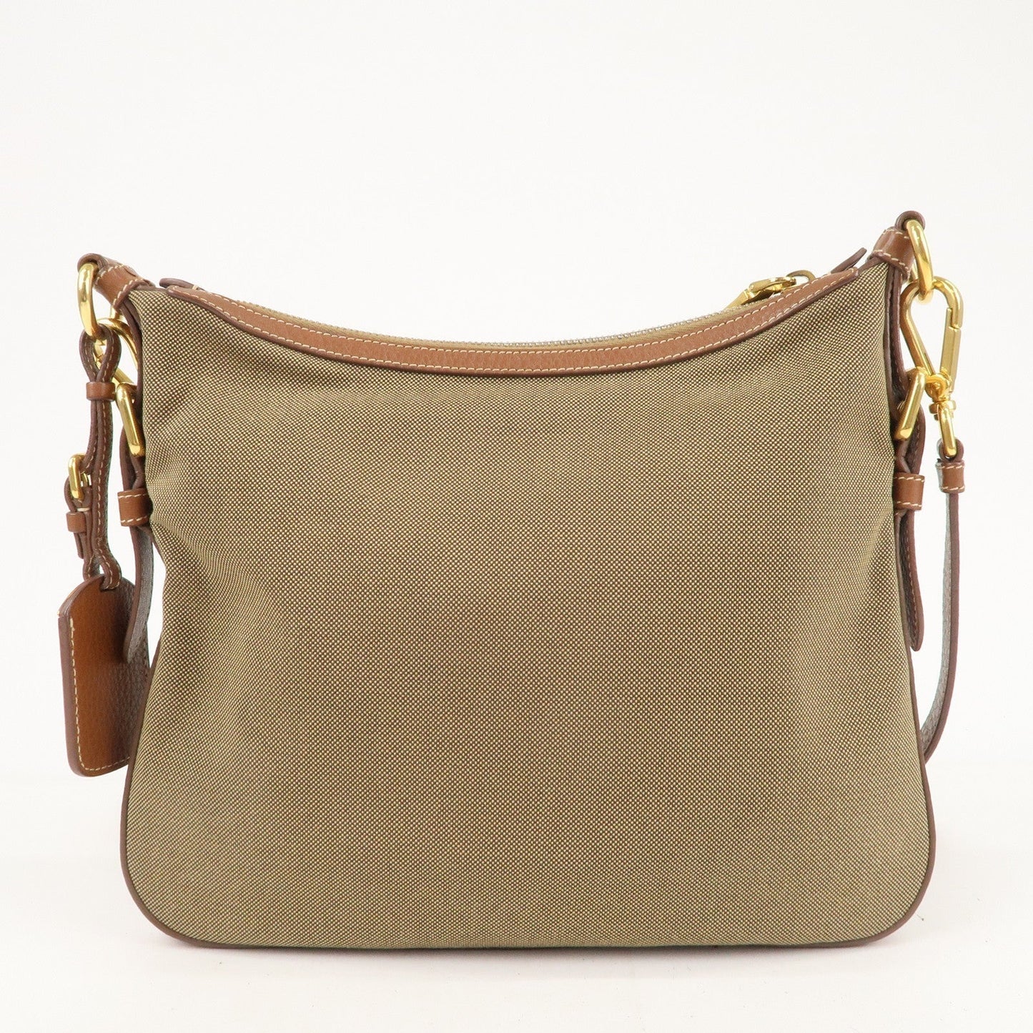 Prada Prada Logo Jacquard Leather Shoulder Bag Beige Brown Bt0706 36947 4