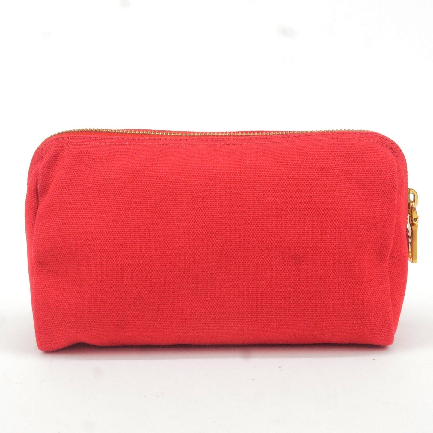 Prada Prada Logo Canvas Pouch Clutch Bag Red Gold