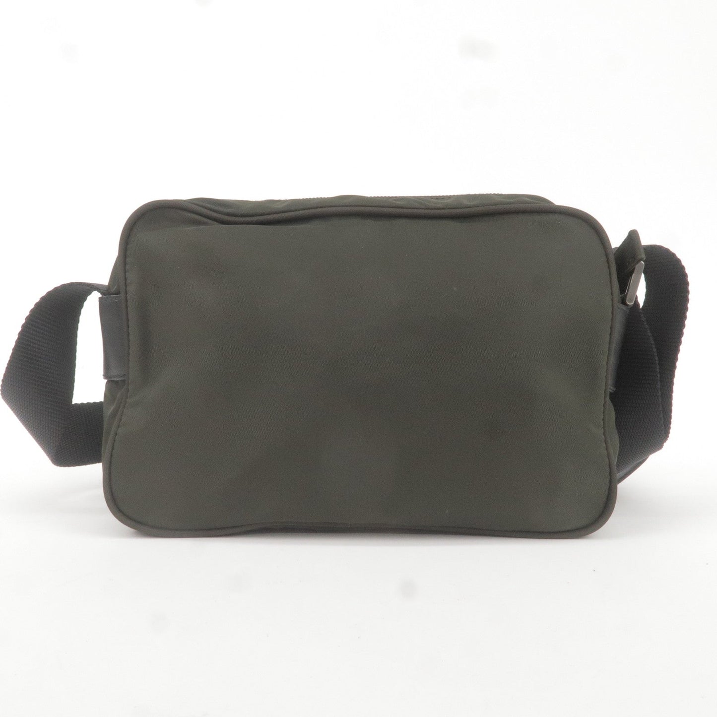 Prada Prada Logo Nylon Leather Shoulder Bag Khaki Black