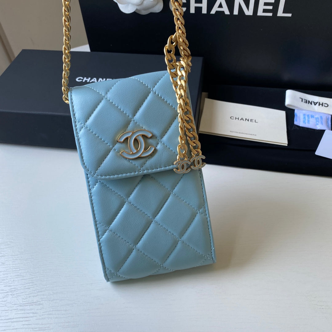 CHLPhone Holder 15cm 6in Blue Handbag