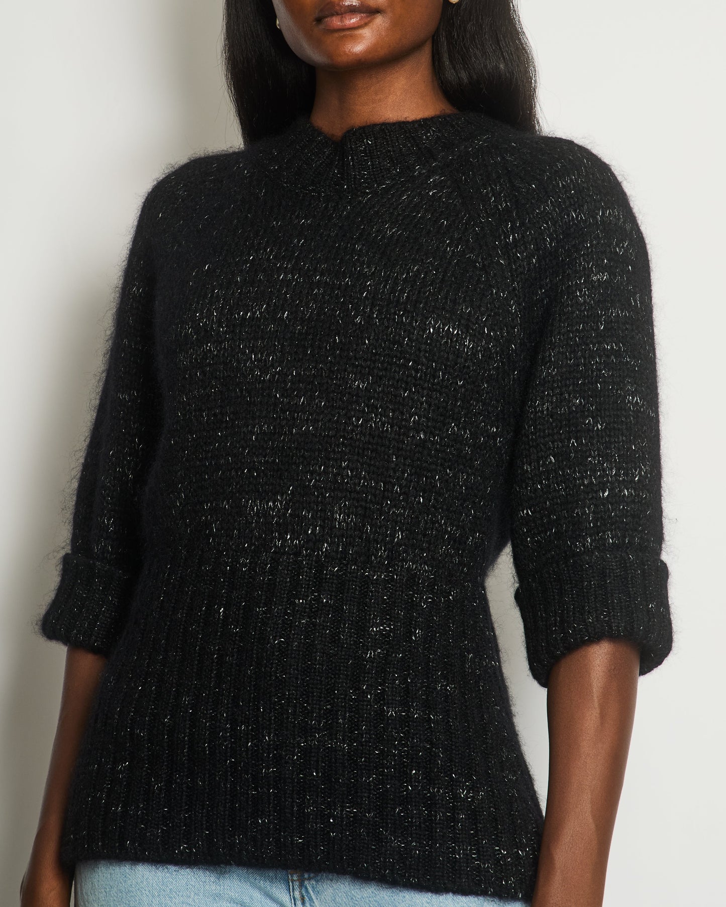Chanel Black Quarter Sleeve Cashmere Jumper Size FR 40 (UK 12) Accessory