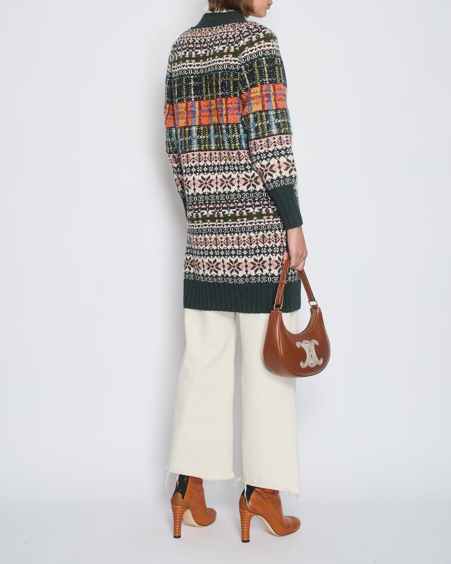 Chanel Green Metiers D'Art Paris-Edinburgh Long-Line Cardigan with Lion Button Detail Size FR 34 (UK 6) Apparel
