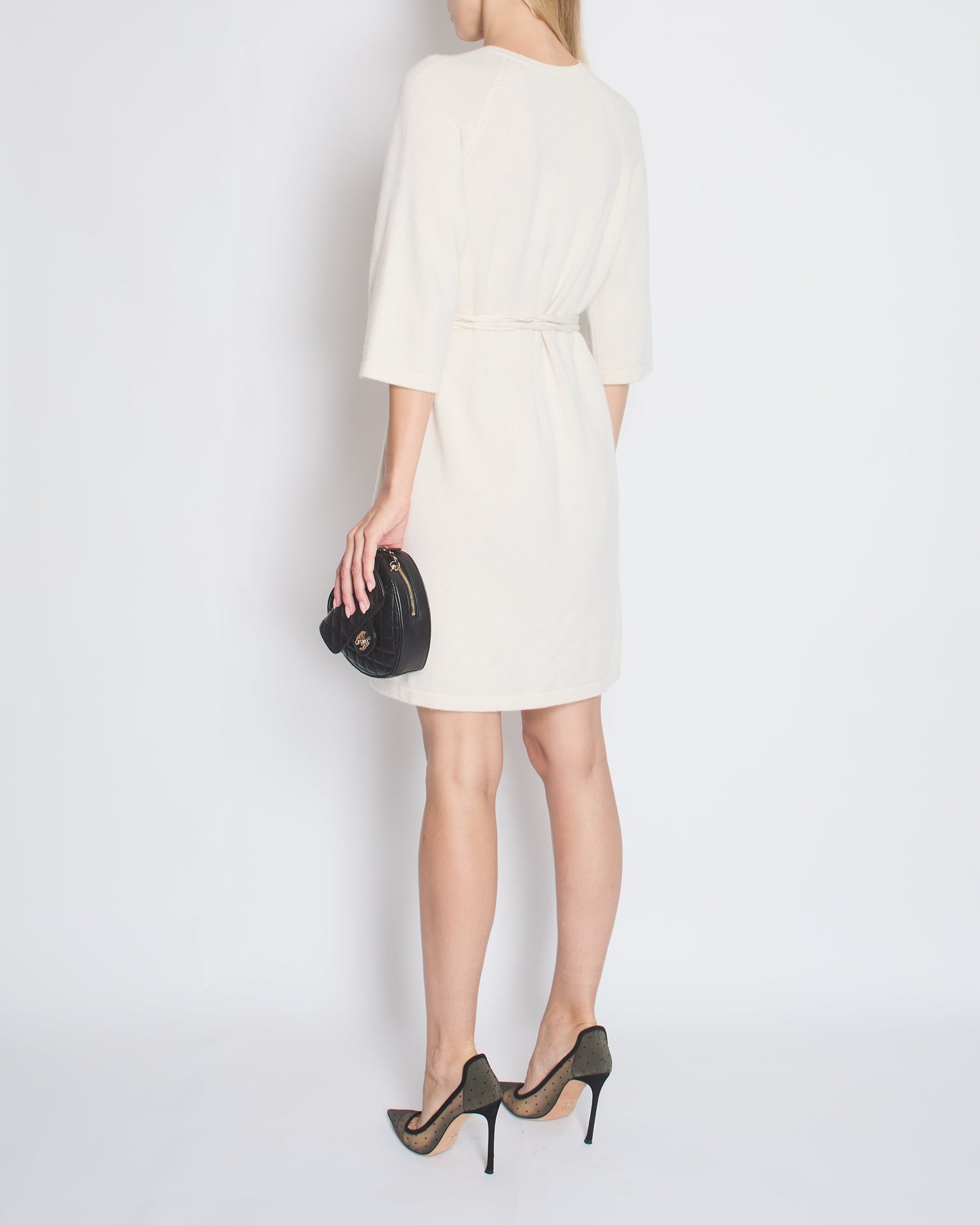 Chanel Cream Long Line Round Neck Cardigan with Belt and Pocket Detail Size FR 46 (UK 18) Apparel
