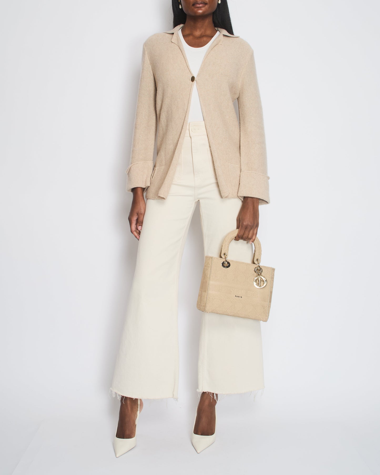 Chanel 99/A Beige Cashmere Long Sleeve Cardigan Size FR 40 (UK 12) Apparel