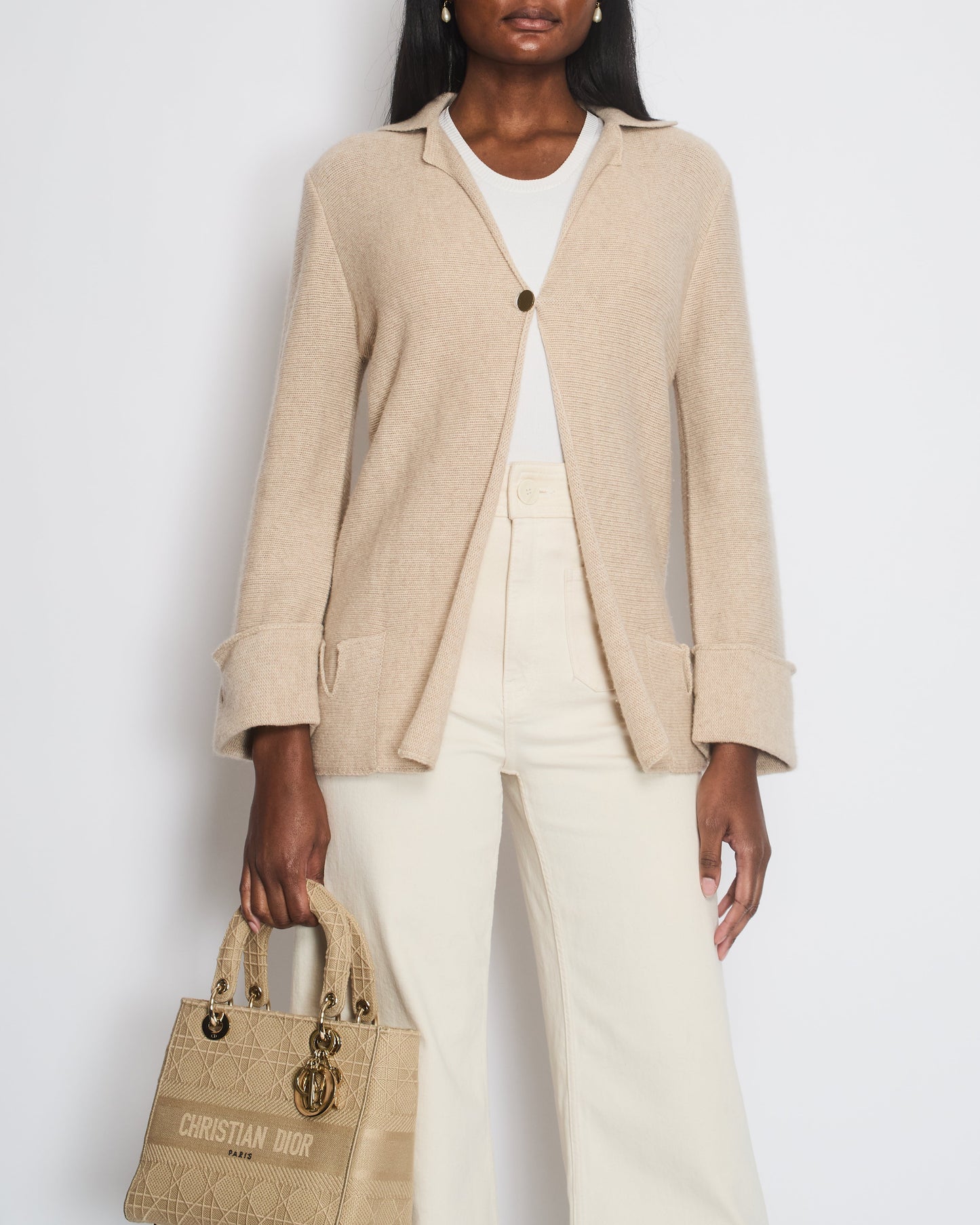 Chanel 99/A Beige Cashmere Long Sleeve Cardigan Size FR 40 (UK 12) Apparel