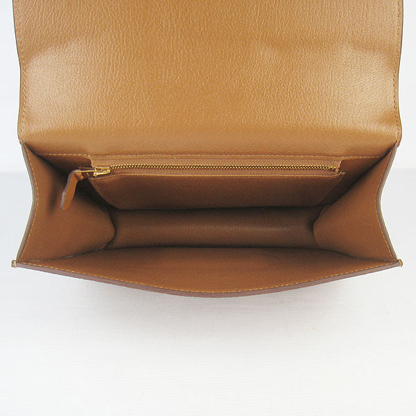 Hermes Luxury Constance Cowskin Bag H Light Coffee Leather Gold Travel Bag