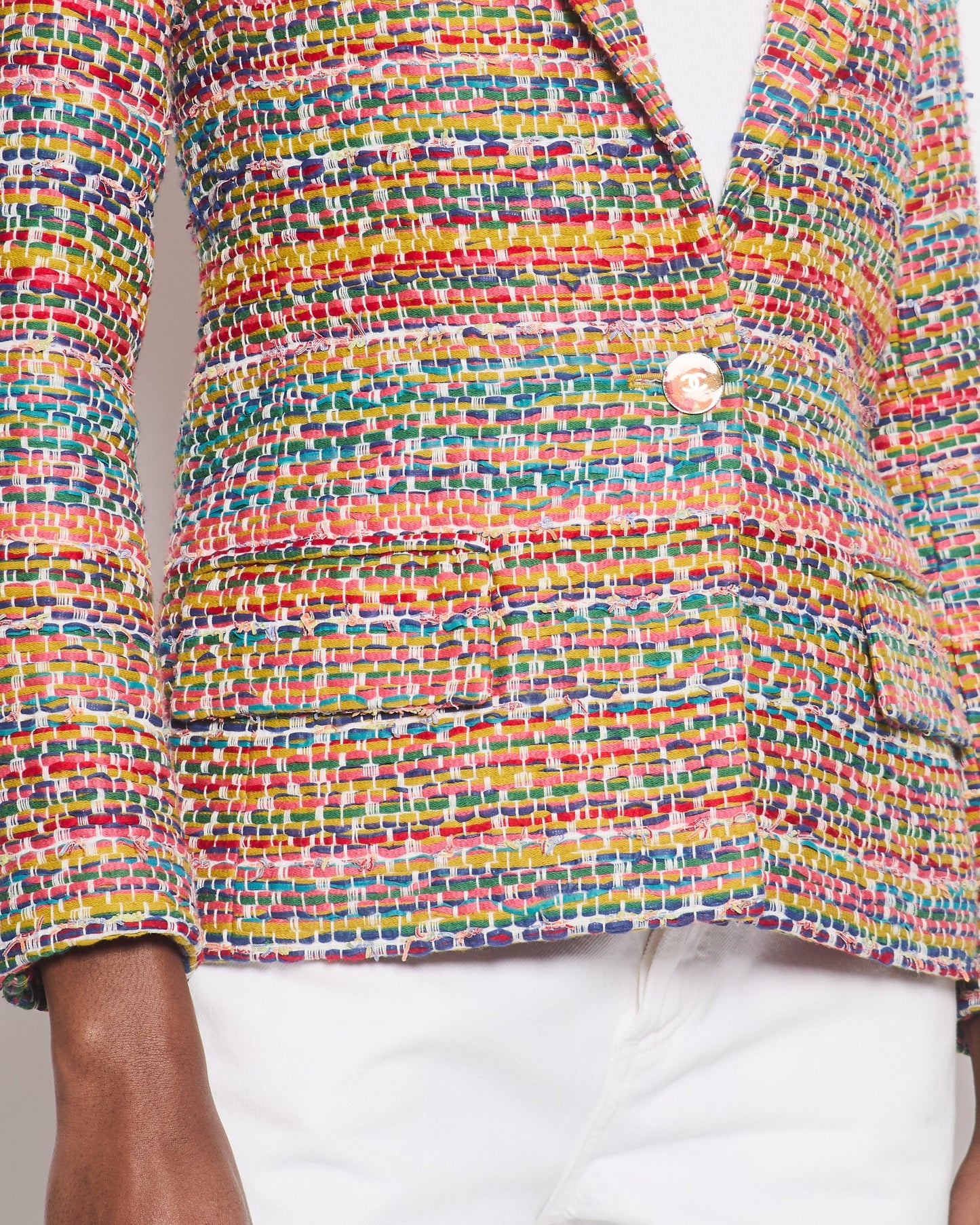 Chanel Resort 2016 Multicolour Tweed Single Breasted Blazer Size FR 34 (UK 6) Accessory