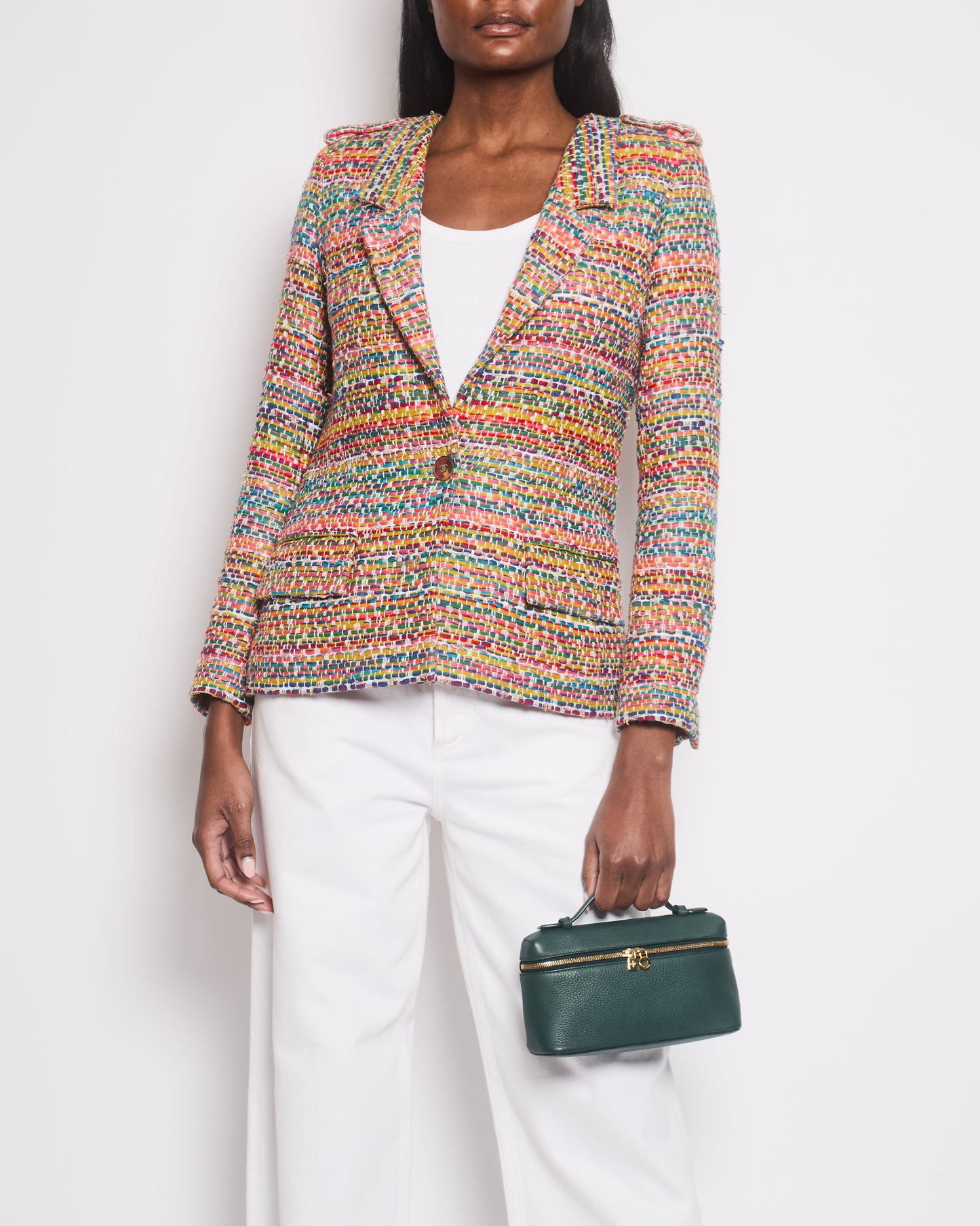 Chanel Resort 2016 Multicolour Tweed Single Breasted Blazer Size FR 34 (UK 6) Accessory