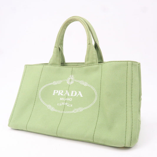 Prada Prada Canapa Canvas Tote Bag Hand Bag Green