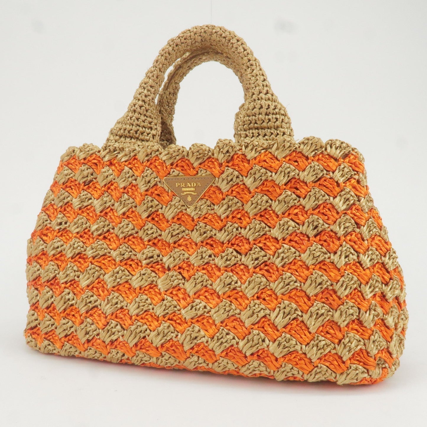 Prada Prada Logo Raffia Crochet Tote Bag Hand Bag Bn2303 35734 11