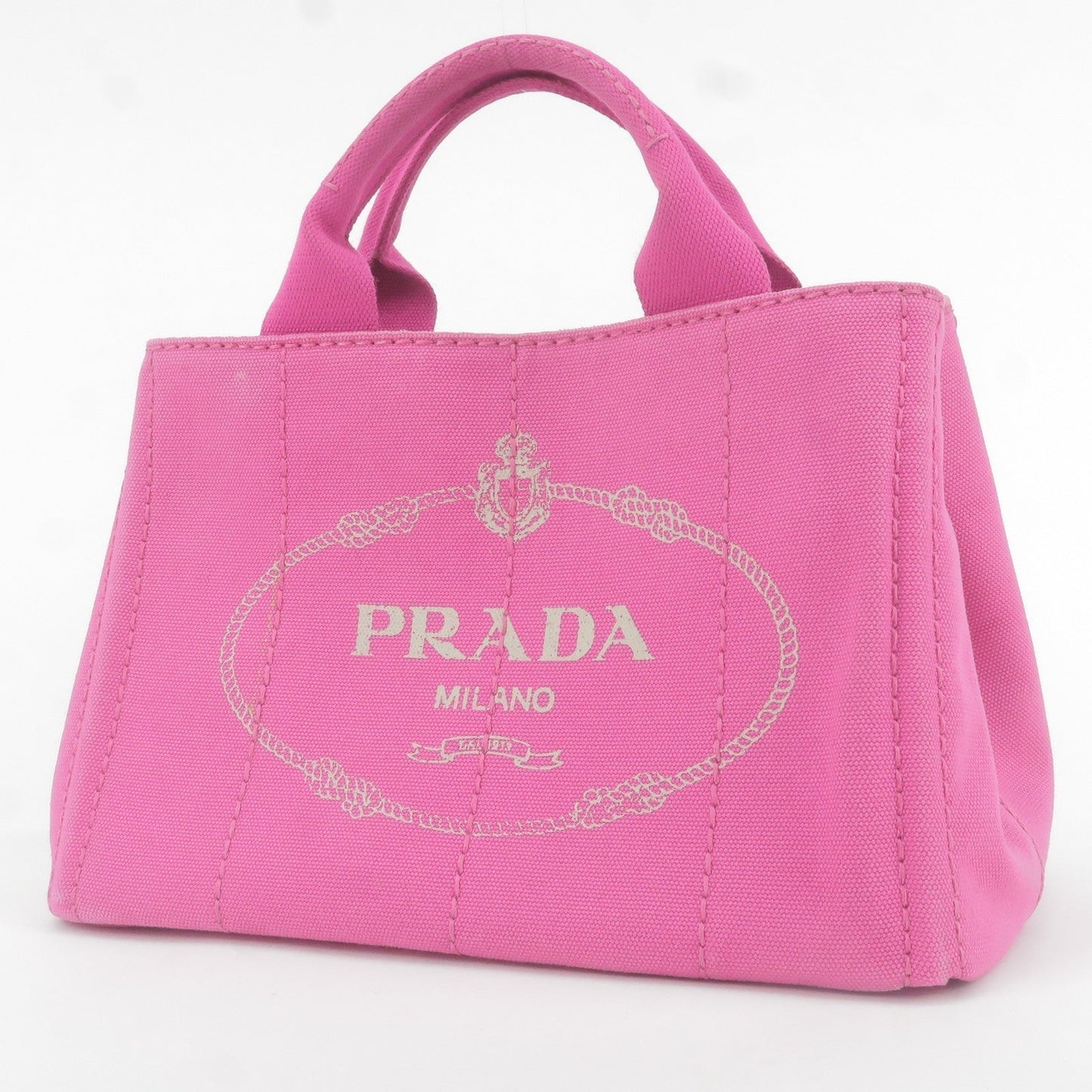 Prada Prada Canapa Mini Canvas Tote Bag Pink Bn2439