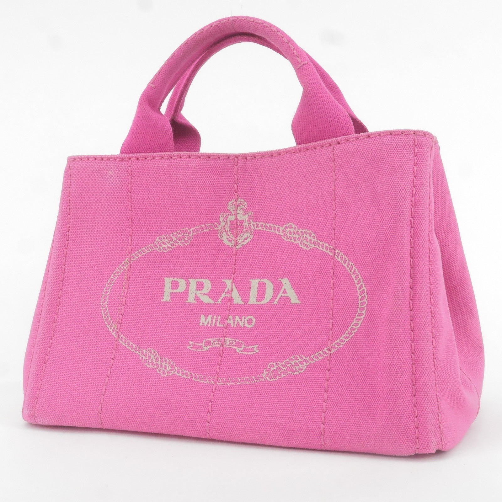 Prada Prada Canapa Mini Canvas Tote Bag Pink Bn2439