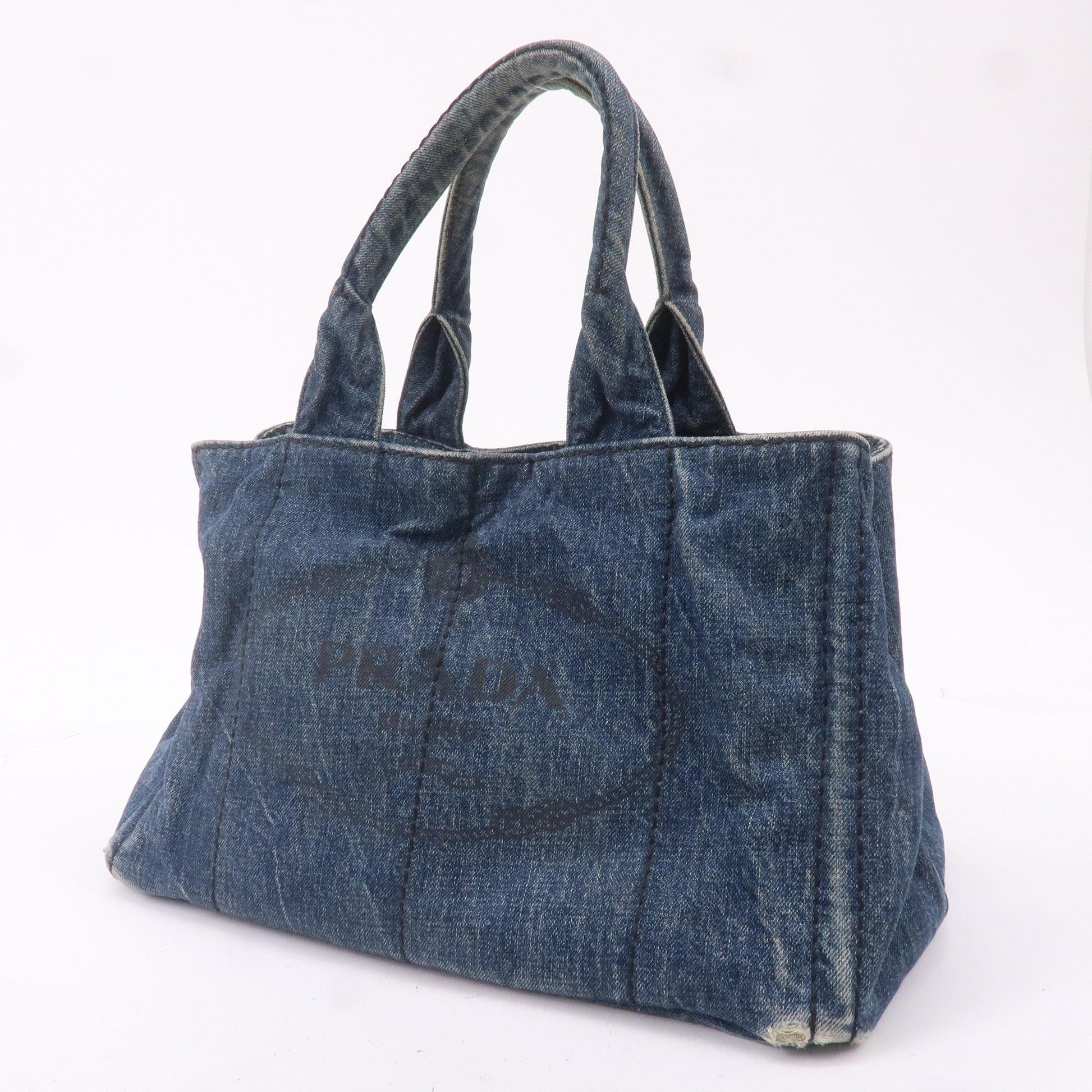 Prada Prada Canapa Hand Bag Tote Bag Blue B1877B