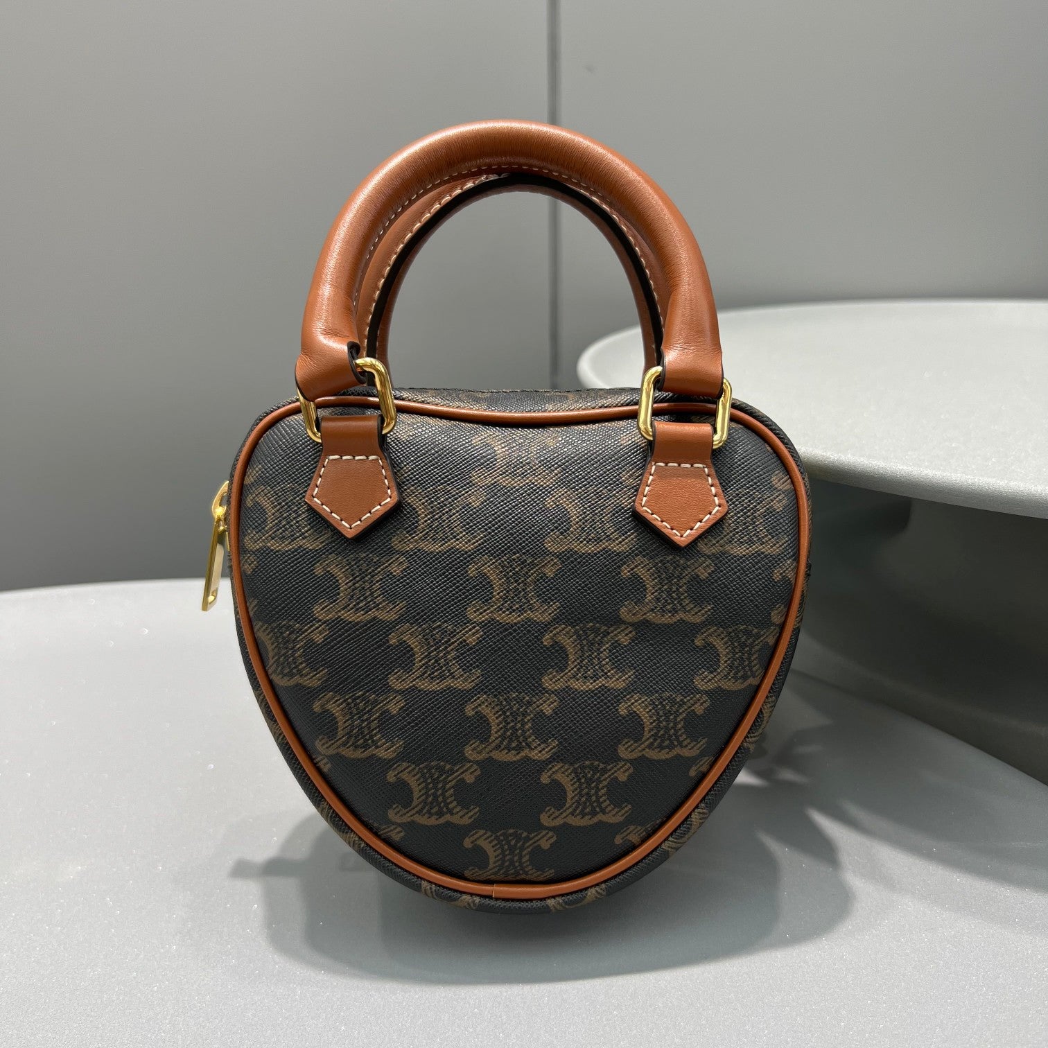 Top Quality Metop Qualityum Top Quality Heart Canvas Brown Travel Bag